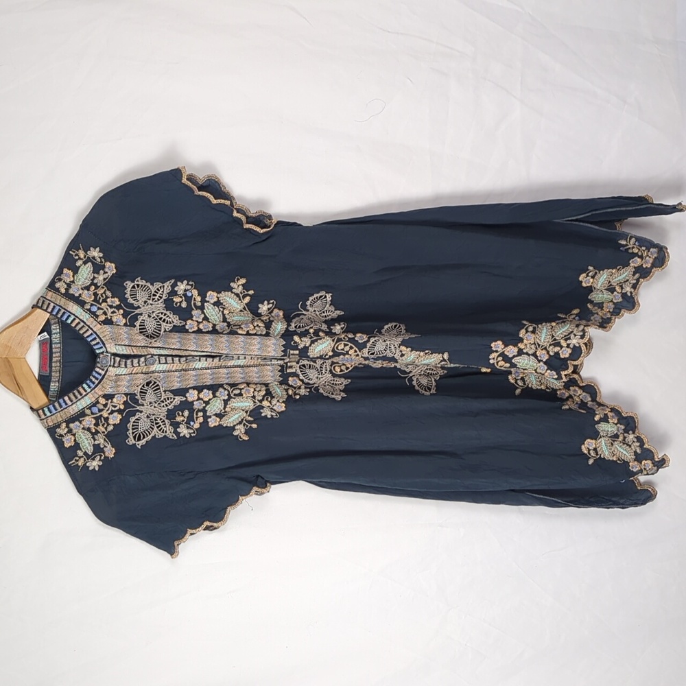 JOHNNY WAS Tulum Embroidered Floral Tunic Top - Picture 2 of 7